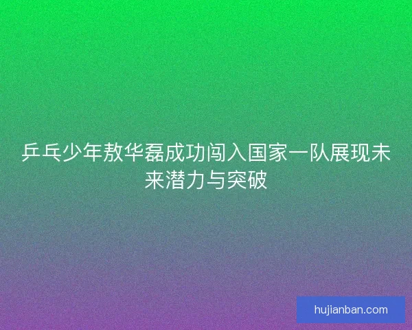 乒乓少年敖华磊成功闯入国家一队展现未来潜力与突破